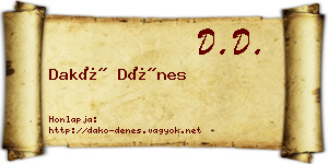 Dakó Dénes névjegykártya